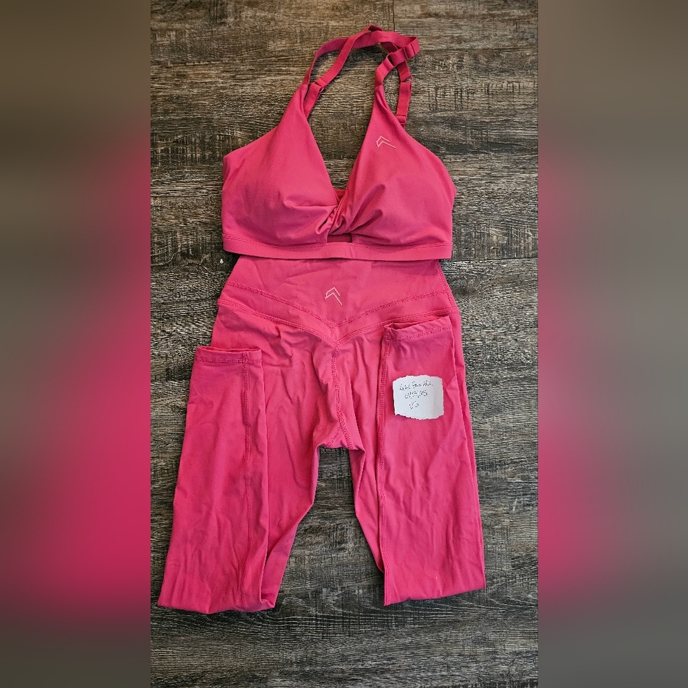 Pink Sports Bra and Leggings Set
